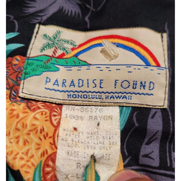 VTG Paradise Found Honolulu Made in Hawaii USA Rare Tropical Pineapple XL Rayon - Picture 6 of 8